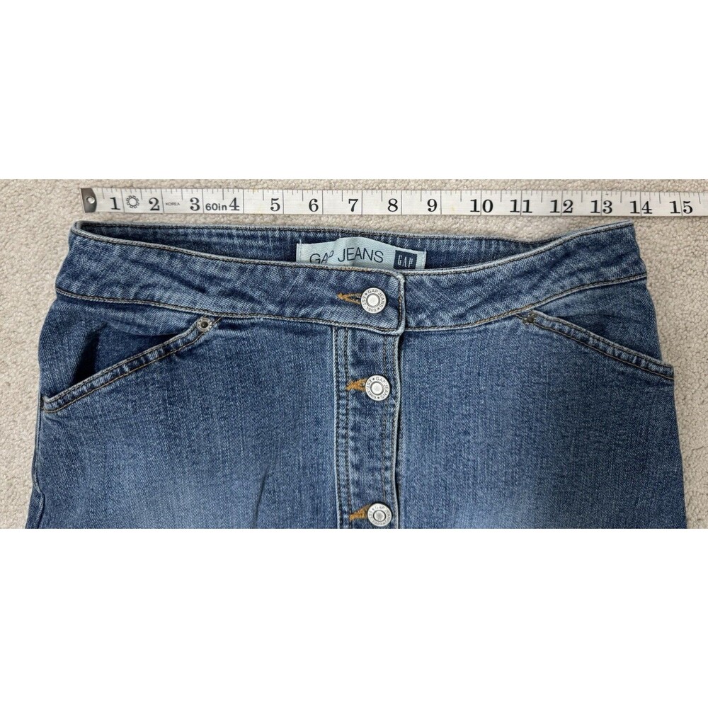 Vintage 90s Y2K Gap JEANS Button Front Denim Maxi Skirt 100% Cotton Size 4 - Picture 6 of 8